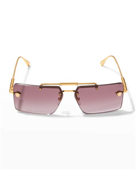 versace womens metal rectangular eyeglass frames|Versace rimless eyeglasses for women.